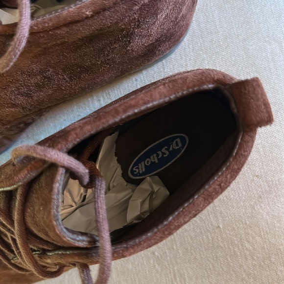 Dr Scholls Vintage Women’s Suede Lace Up Ankle Boots Brown Size 8W Wide - Picture 6 of 11